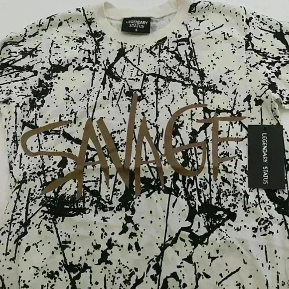 Legendary Status T-Shirt - Slim Fit - Cream w/Brown - Size: S - Picture 3 of 4